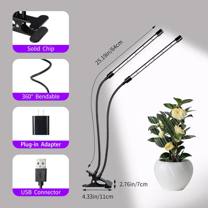 Grow Lights Upgrade 168 LEDs Clip Plant Lights for Indoor Plants, Full Spectrum White+ Red LED