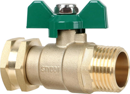 STYDDI Full Flow Brass Garden Hose Shut Off Valve, Heavy Duty 1-Way No Restricted-Flow Water