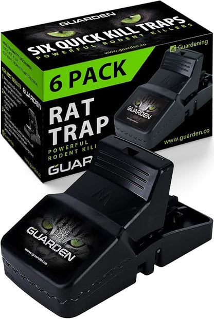 Rat Trap Six Pack - Indoor and Outdoor Traps for Mice, Voles, Rats, Chipmunks - Easy to Set