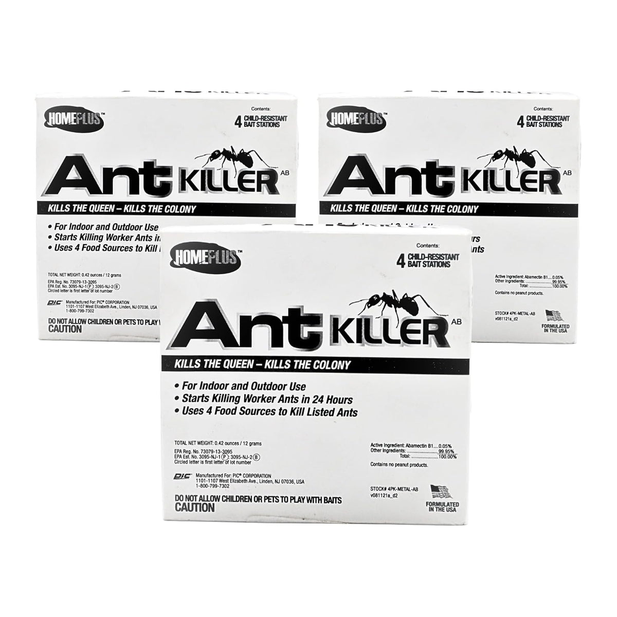 Homeplus™ Ant Killer AB, Metal Bait Station, Ants Killer for House, Ant Traps Indoor & Outdoor, 12