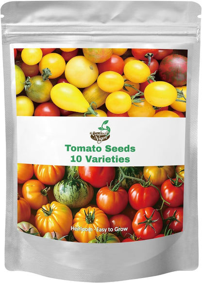 1,500+ Tomato Seeds, Heirloom Vegetable Seed for Planting Indoor Outdoor, 10 Varieties Salad Tomato
