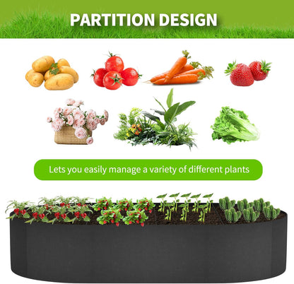 2 Pack Fabric Raised Garden Bed 6FTx3FTx1FT Plant Grow Bags Large Oval Garden Grow Bags Breathable