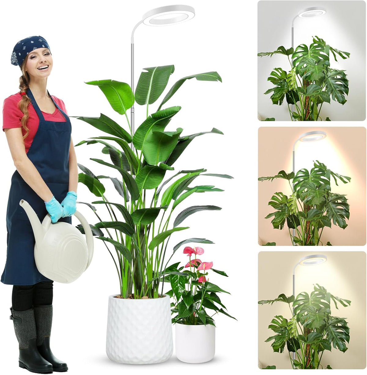 wolezek Grow Lights for Indoor Plants Full Spectrum, 80 LEDs 3 Colors Grow Light, 65in Large Plant