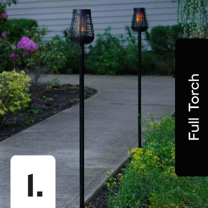 PIC Solar Insect Killer Torch (DFST), Bug Zapper and Accent Light, Solar Bug Zapper - Kills Bugs on