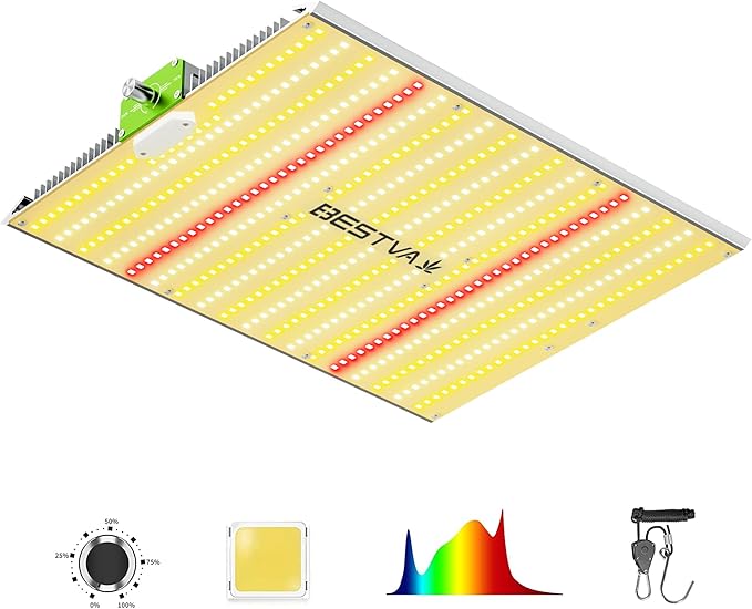 BESTVA 2025 Upgraded BP1000 LED Grow Light with High Yield Diodes & Dimmable Full Spectrum Plant
