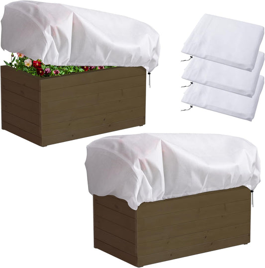 DECOHS 3 Pcs Rectangular Winter Plant Freeze Protection Cover - 39.3" x 17.7" x 15.7" Balcony