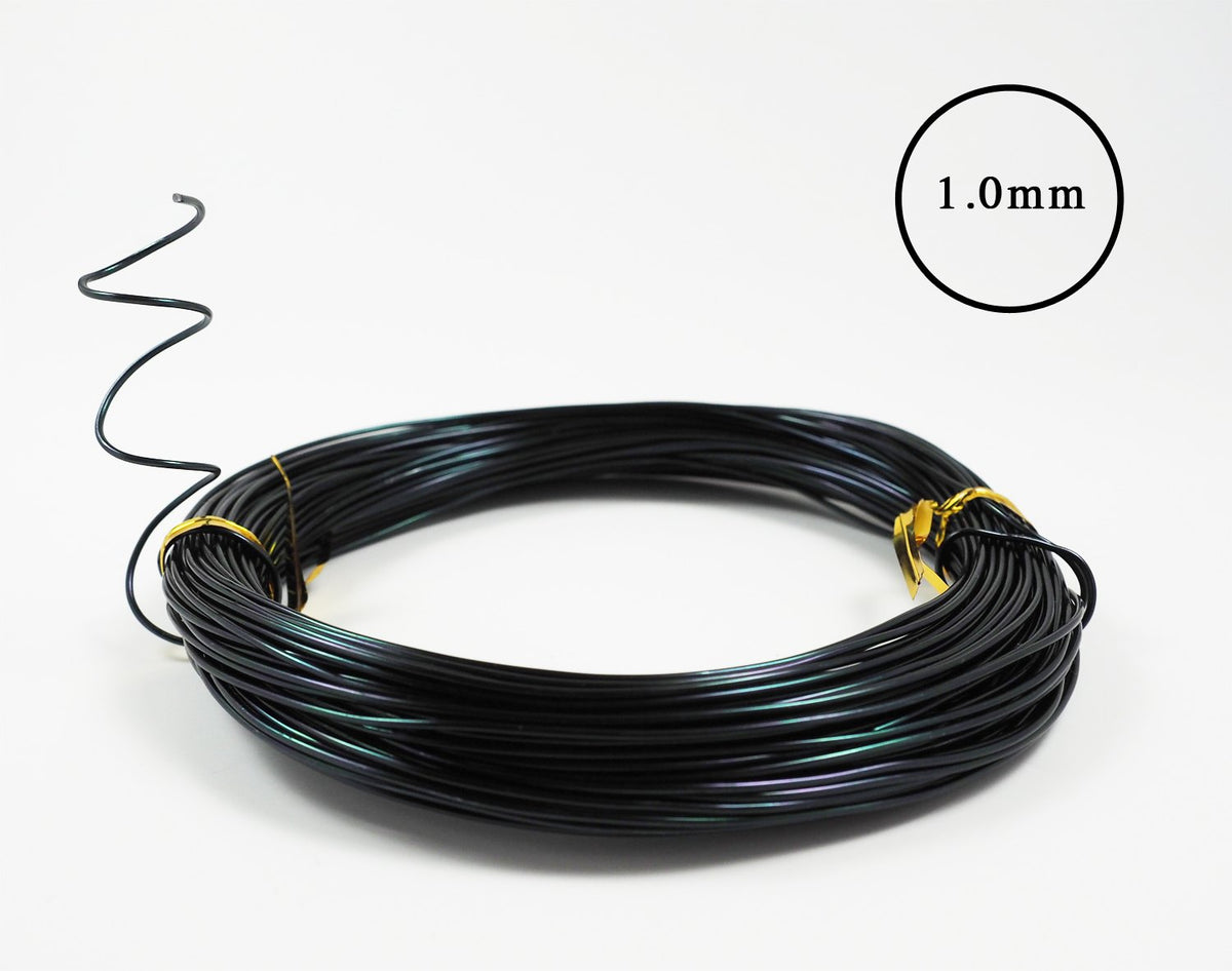 Anodized Aluminum Bonsai Training Wire 5-Size Starter Set with Canvas Bag - 1.0mm, 1.5mm, 2.0mm