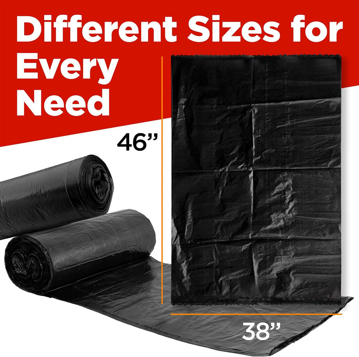 ToughBag 44 Gallon Commercial Trash Bags, 38x46” (100 COUNT) – 39, 40, 42 Gallon Contractor Bags