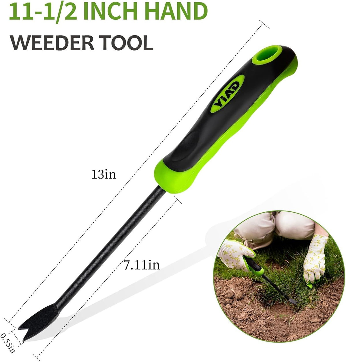 Dandelion Weed Puller Tool, Weed Puller Tool with Ergonomic Handle Garden Weed Remover Tool for