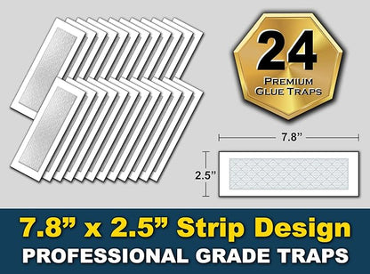 MaxGuard Glue Trap Strips (24 Traps) Non-Toxic Extra Sticky Glue Board Pre-Baited with Fruity Scent