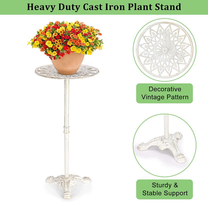 OwnMy Cast Iron Tall Plant Stand Heavy Duty Flower Pot Holder, Decorative Pedestal Potted Plant