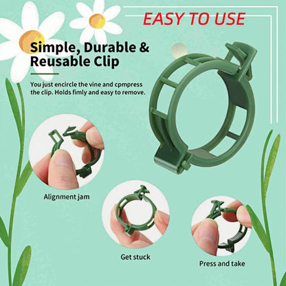 100Pcs Secured Plant Clips - Reusable Plastic Trellis Support for Tomato, Vine, Climbing Plants |