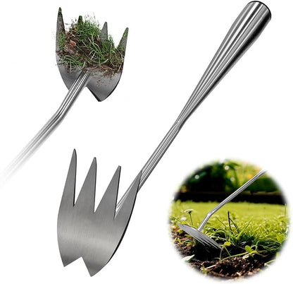 2025 Upgraded Weed Puller Tool, 4-Tooth Manganese Steel Manual Weeders, Portable Garden Weed