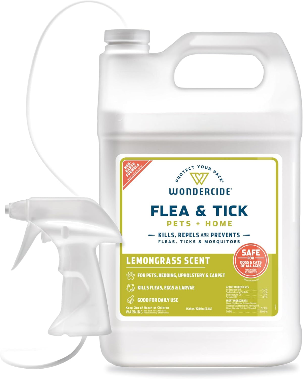 Wondercide - Flea, Tick & Mosquito Spray for Dogs, Cats, and Home - Flea and Tick Killer, Control