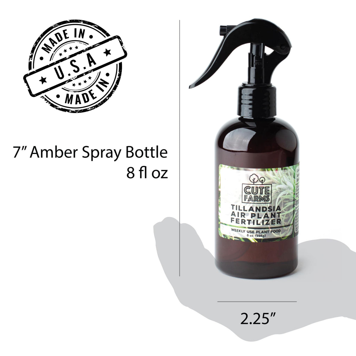 Cute Farms Tillandsia Air Plant Fertilizer | Gentle Weekly Use Formula Plant Food | Formulated