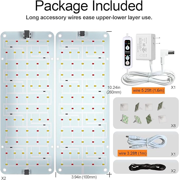 DOMMIA Grow Light, 20W Ultra-Thin Panel Grow Lights for Indoor Plants, High PPFD Full Spectrum