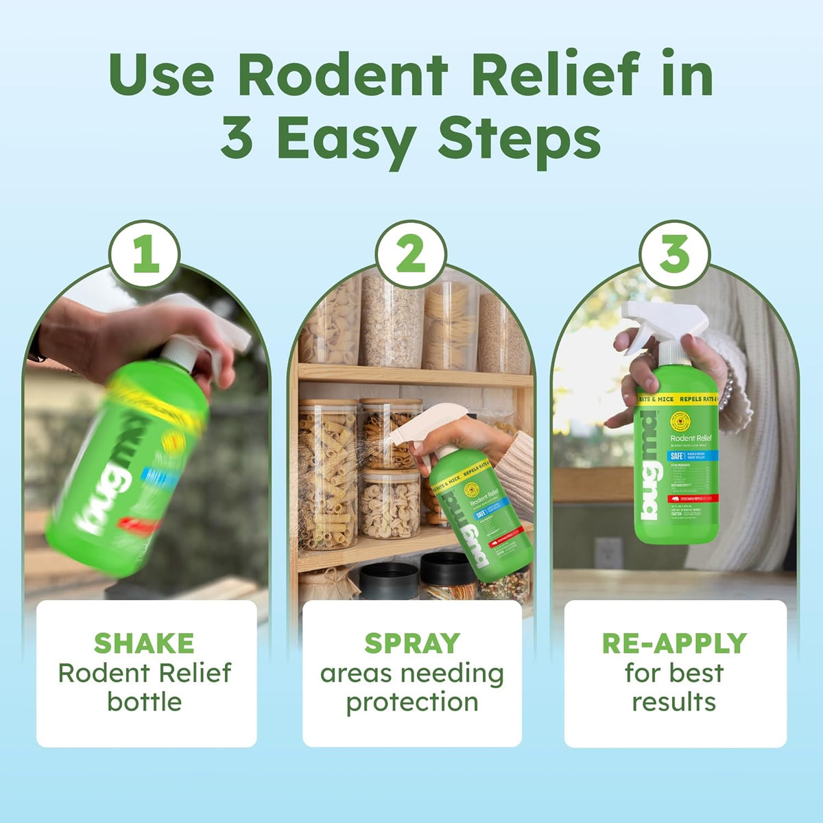 BugMD Peppermint Oil Spray for Rodents - 16oz Mouse Repellent & Rodent Repellent Spray, Natural