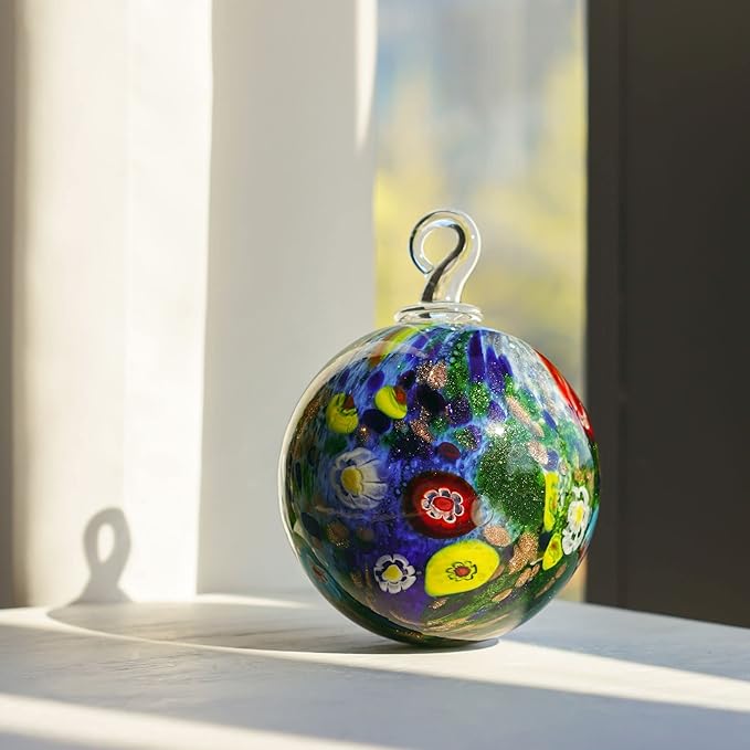 QFkris 4" Hand-Blown Glass Ornaments Glass Christmas Ornaments Friendship Balls for Christmas Tree