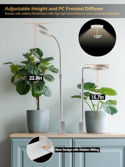 Grow Light with Stand, LED Plant Light for Indoor Plants, Full Spectrum Grow Lamp, Adjustable