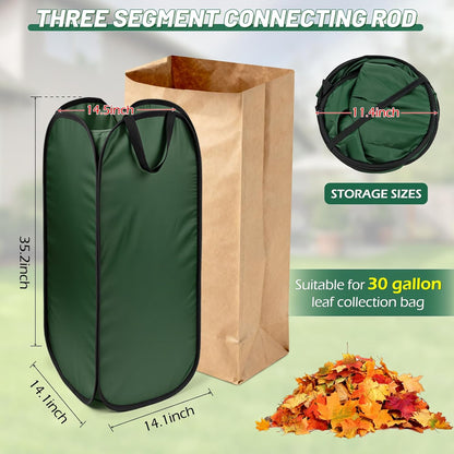 2Pack Reusable Pop-Up Yard Waste Bag Holder, Designed for 30 Gallon Paper Lawn Bags, Multi-Use