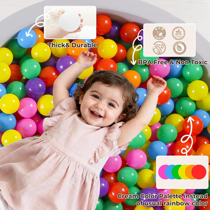 TRENDPLAY Plastic Balls for Ball Pits 2.2 Inch, Pack of 50 100 200 500 Hollow Balls, Perfect for