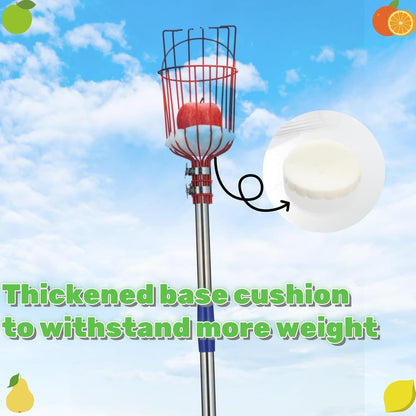 Adjustable Fruit Picker with Telescoping Handle and Basket, 5.5ft - Ideal for Apple, Orange
