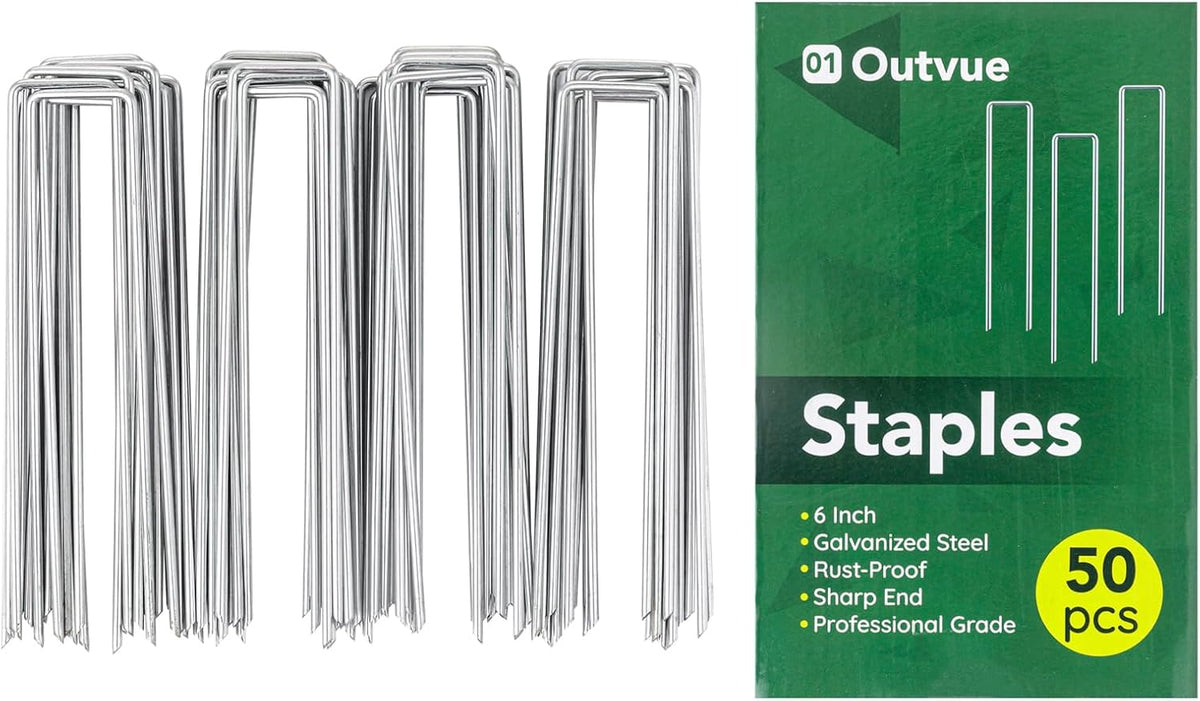 6 Inch 25 Pack Landscape Staples,11 Gauge Plant Stakes,Hot-dip Galvanized Tent Stake & Garden