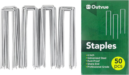 6 Inch 25 Pack Landscape Staples,11 Gauge Plant Stakes,Hot-dip Galvanized Tent Stake & Garden