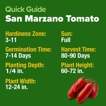 HOME GROWN San Marzano Tomato Seeds – 132 Heirloom, 𝗡𝗢𝗡-𝗚𝗠𝗢, 𝗨𝗦𝗔-𝗦𝗢𝗨𝗥𝗖𝗘𝗗 Seeds