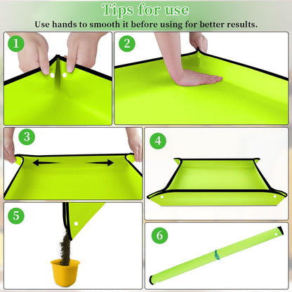 SupKing Repotting Mat 29.5"x 29.5" for Indoor Plant Transplanting Green Large Garden Mat Gift for
