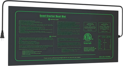 iPower Waterproof Seedling Heat Mat 10" x 20", ETL Certified Durable Germination Heating Pad, for