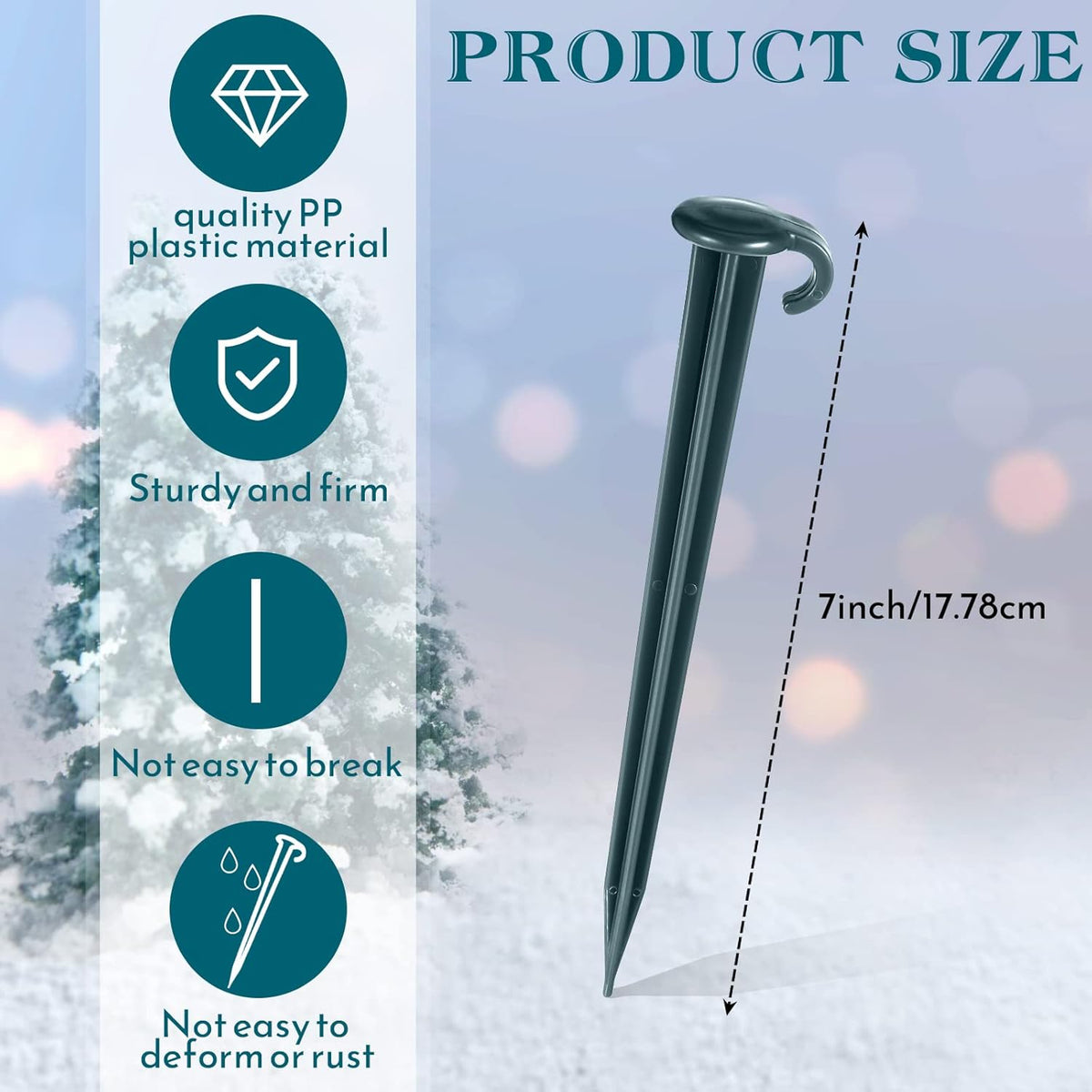 Vicenpal 18 Pcs 7 Inch Plastic Yard Stakes Inflatables Heavy Duty Plastic Garden Stakes for Tent