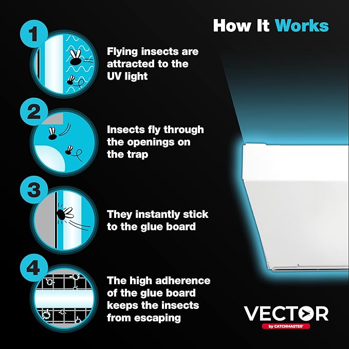 Catchmaster Vector Optima Light Trap, UV Light Fly Traps for Home, Gnat Traps for House Indoor
