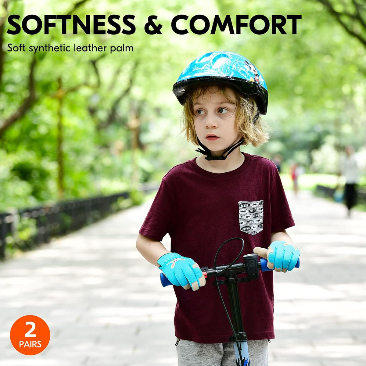Vgo... 2-Pairs Age 5-6 Kids Gardening Gloves,Children Yard Work Gloves,Soft Safety Outdoor Playing