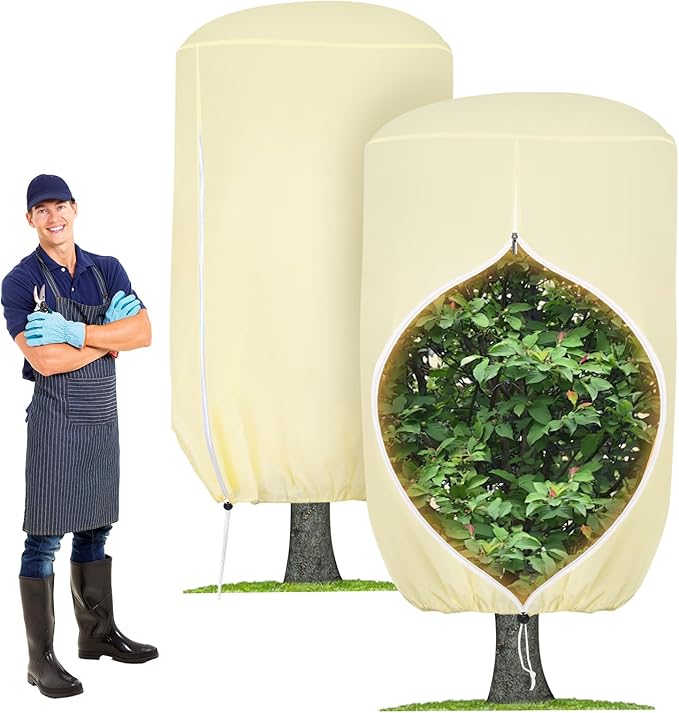 2 Pack Rounded Top Plant Covers Freeze Protection for Winter, Plant Covers for Winter, 47" X 72"