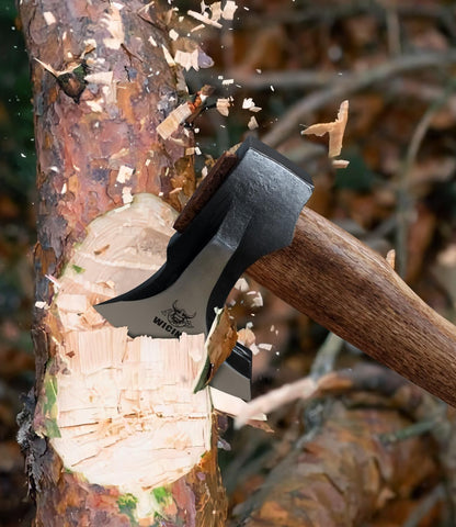 Splitting Axe, 27.5-inch Chopping Axe with Leather Sheath, Camping Hatchet 1065 High Manganese
