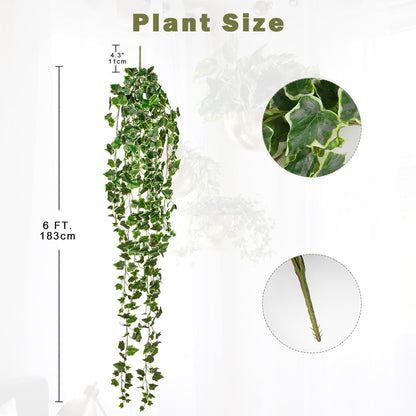 Hollyone Artificial Hanging Plants 6FT Fake Ivy Vine Faux Ivy Leaves Hanging Plant Greenery for