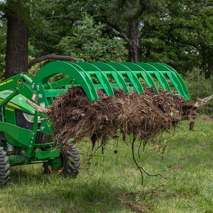 Titan Attachments 84" HD Root Grapple Rake Attachment, Fits John Deere Hook & Pin Tractors, Twin