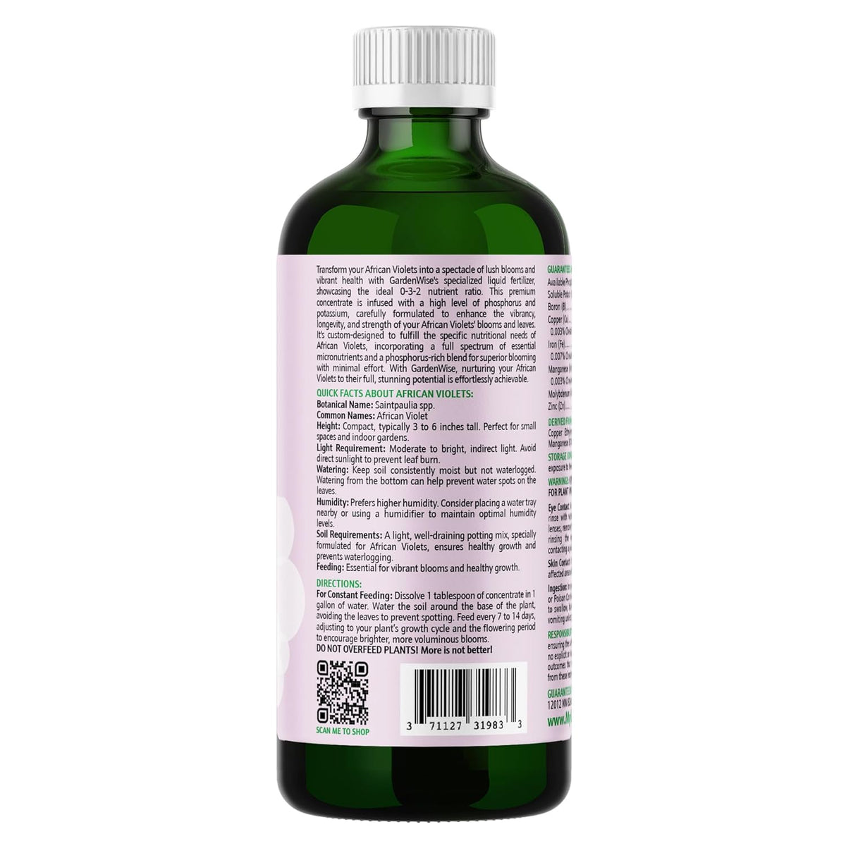 0-3-2 African Violet Fertilizer for Indoor Plants: Concentrated Plant Food – Plant Fertilizer