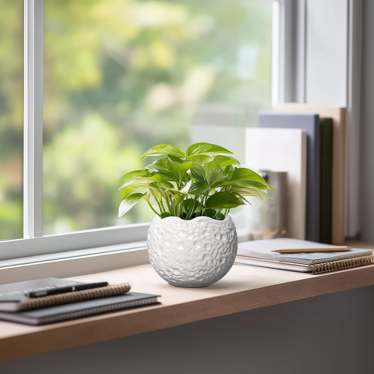 4 inch Plant Pots - Ceramic Pots for Plants with Drainage Hole, Small Planter for Indoor Outdoor
