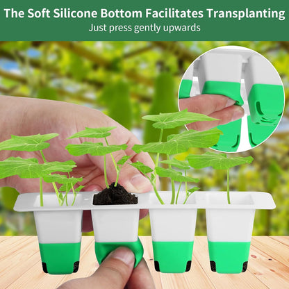 Sondiko Seed Starter Tray with Soft Silicone Cells, 80 Cells Seedling Trays Seed Startering Kit, 4