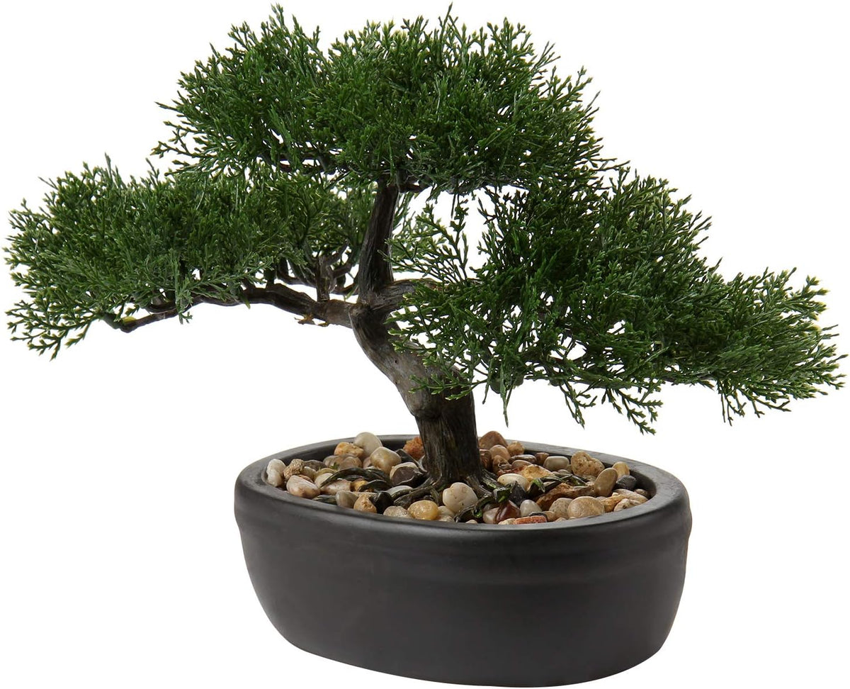 Artificial Bonsai Tree Juniper Faux Plants Indoor Small Fake Plants Decor with Ceramic Pots for