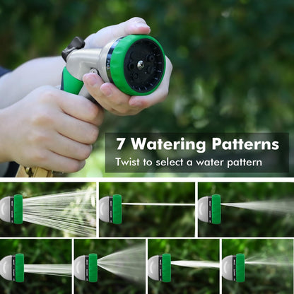 RESTMO Garden Hose Nozzle, Heavy Duty Metal Water Hose Nozzle with 7 Adjustable Spray Patterns