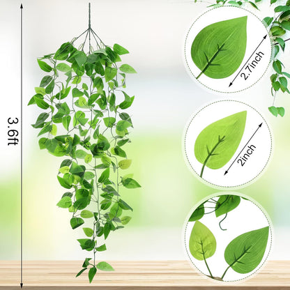 Hoteam 18 Pcs Artificial Hanging Plants 32 Inch Fake Ivy Vines with Fake Leaves Patio Artificial
