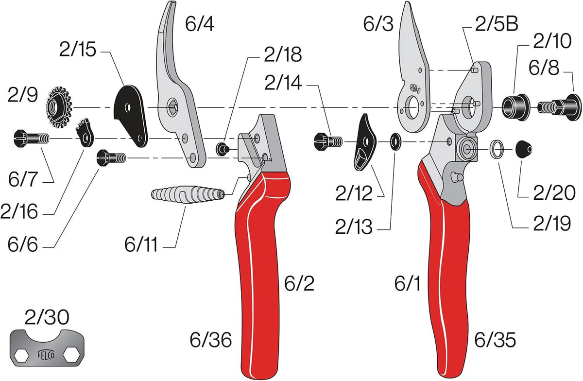 Felco F6 Pruning Shears – 7.7" Swiss-Made Garden Clippers for Medium Hands | Hand Pruners for
