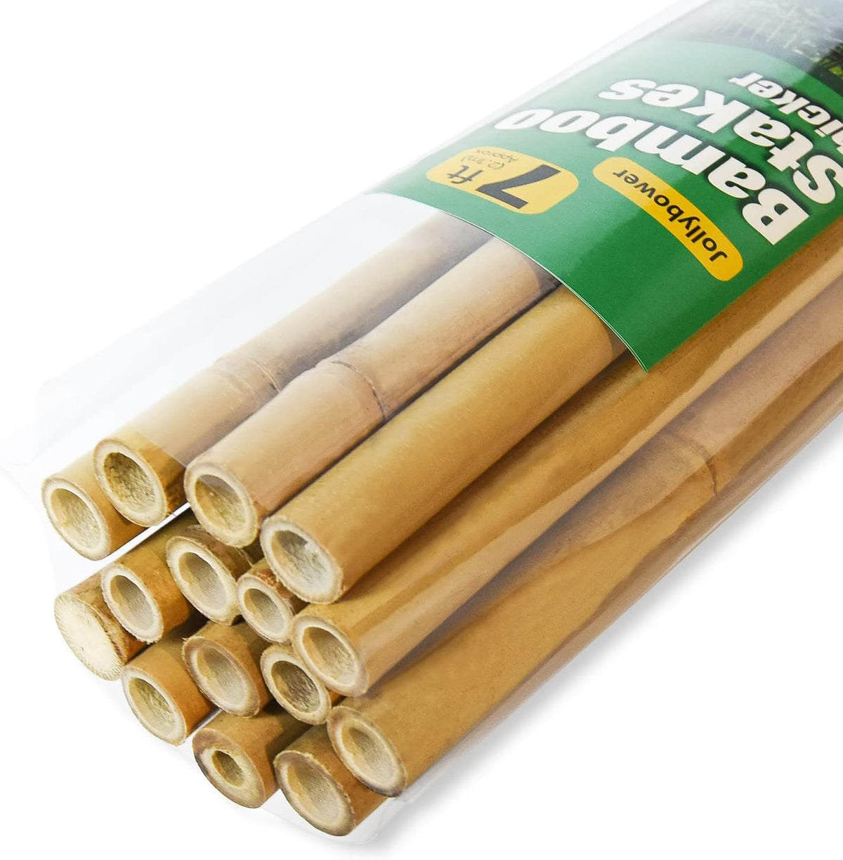 15pcs 3/4" D Thicker Heavy Duty Bamboo Stakes, 7FT Plant Stakes, Natural Garden Stakes for Tomato
