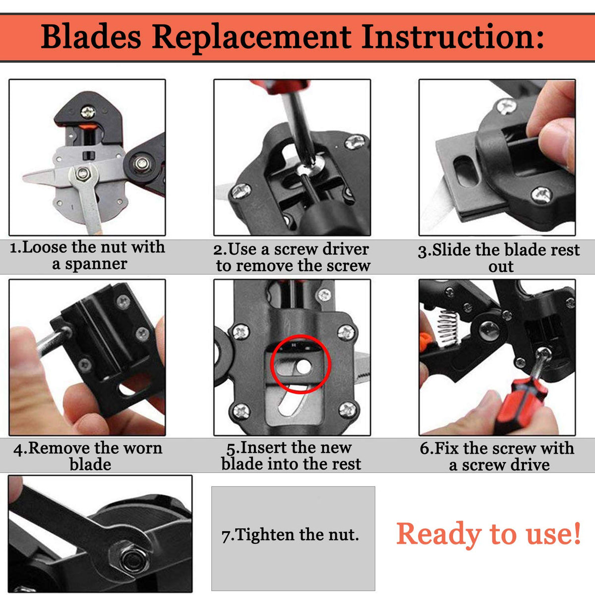 Krewey 2-in-1 Garden Grafting Tools Pruner Kit, V-Graft Omega-Graft and U-Graft, Plant Branch Vine