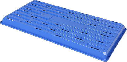 SUNPACK 10" x 20" Heavy Duty Shallow Plastic Seed Starting Tray, Blue, 1" (Pack of 30) - Lined with