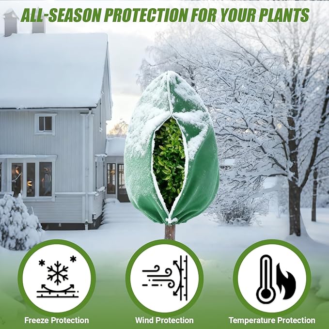 6 Pack Plant Frost Protection Covers – Mixed Sizes 23.6x31.5, 31.5x47.2, 47.2x70.9 – Reusable