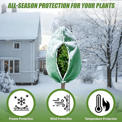 5Pcs Plant Frost Protection Covers 23.6x31.5 Inches – Reusable Breathable Freeze Blankets with